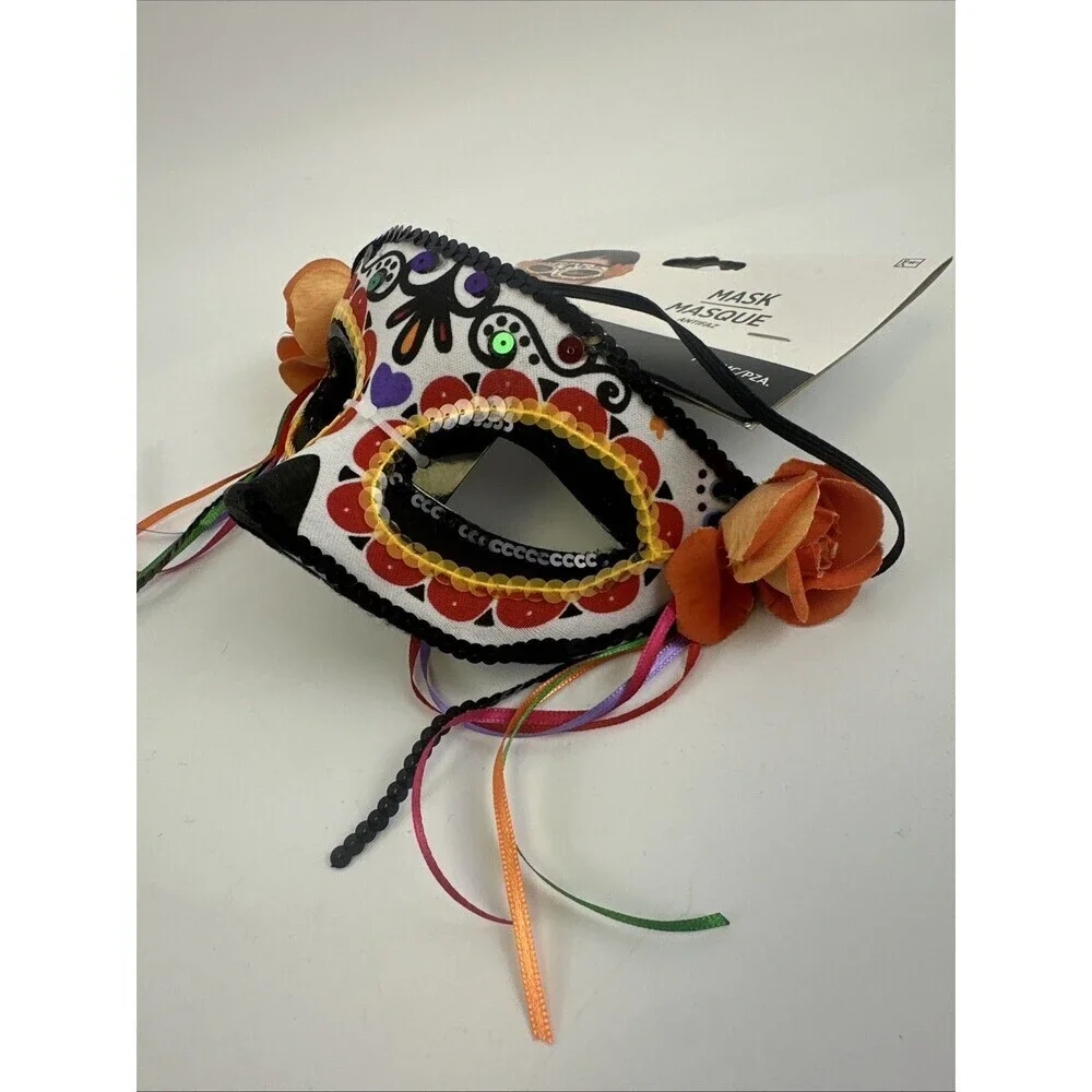 Fiesta De La Muerte Mask‎ Colorful Sequins Elastic Costume New Day of the Dead
